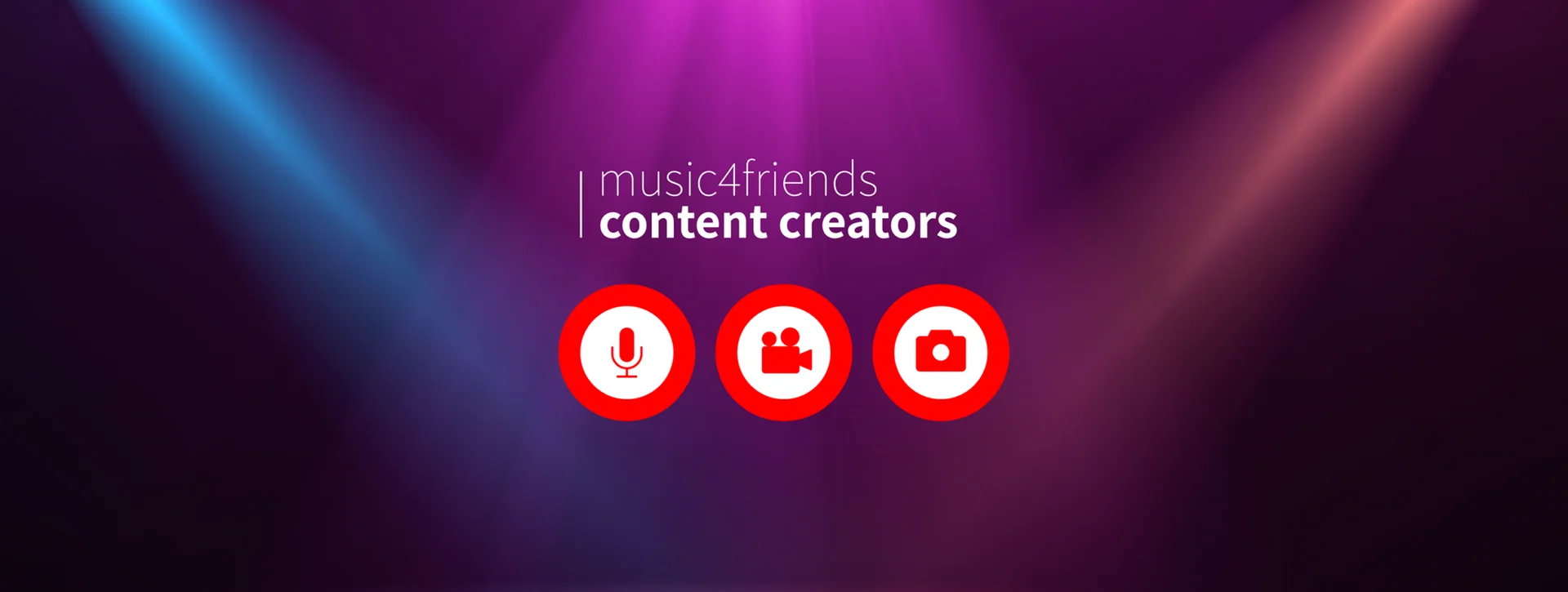 Header für Content-Ersteller bei music4friends, Plattform für Musiker, Losungen, und kreative Gemeinschaft.